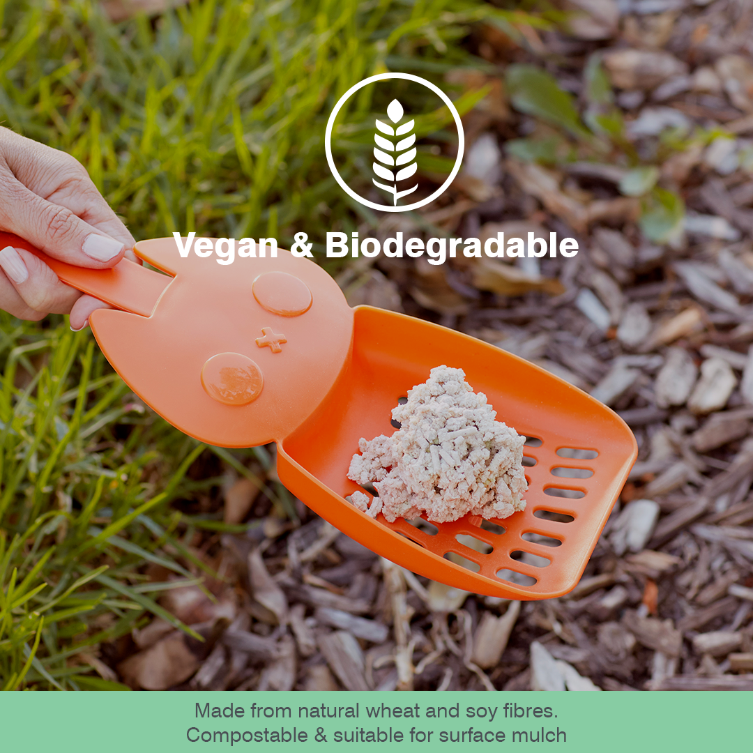 Introducing Wee Kitty - our revolutionary Corn Clumping Cat Litter. This natural cat litter really does it all: Made from biodegradable wheat and soy fibres with clumping technology: this litter is flushable, absorbs a whopping 4 times its weight in liquid, and has incredible odor control. What more could you ask for!